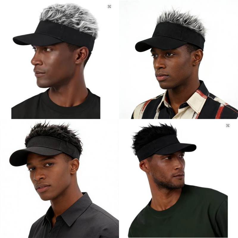 Men Women Synthetic Spiked Wig - огляд і ціна Visor Sun Hat